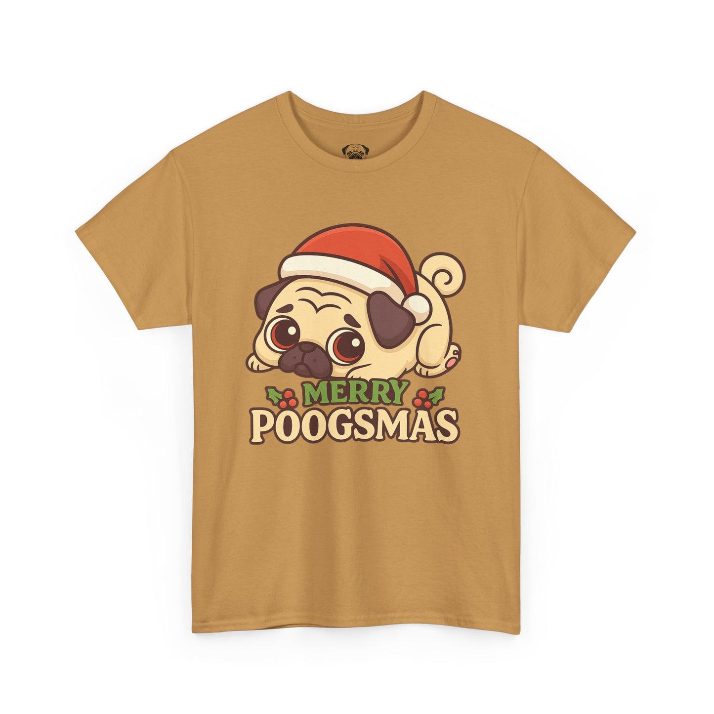 Cute Merry Poogsmas Pug Tee, Casual Dog Lover's T-Shirt, Christmas Gift for Pet Owners, Funny Friendship Shirt, Unisex Cotton Tee