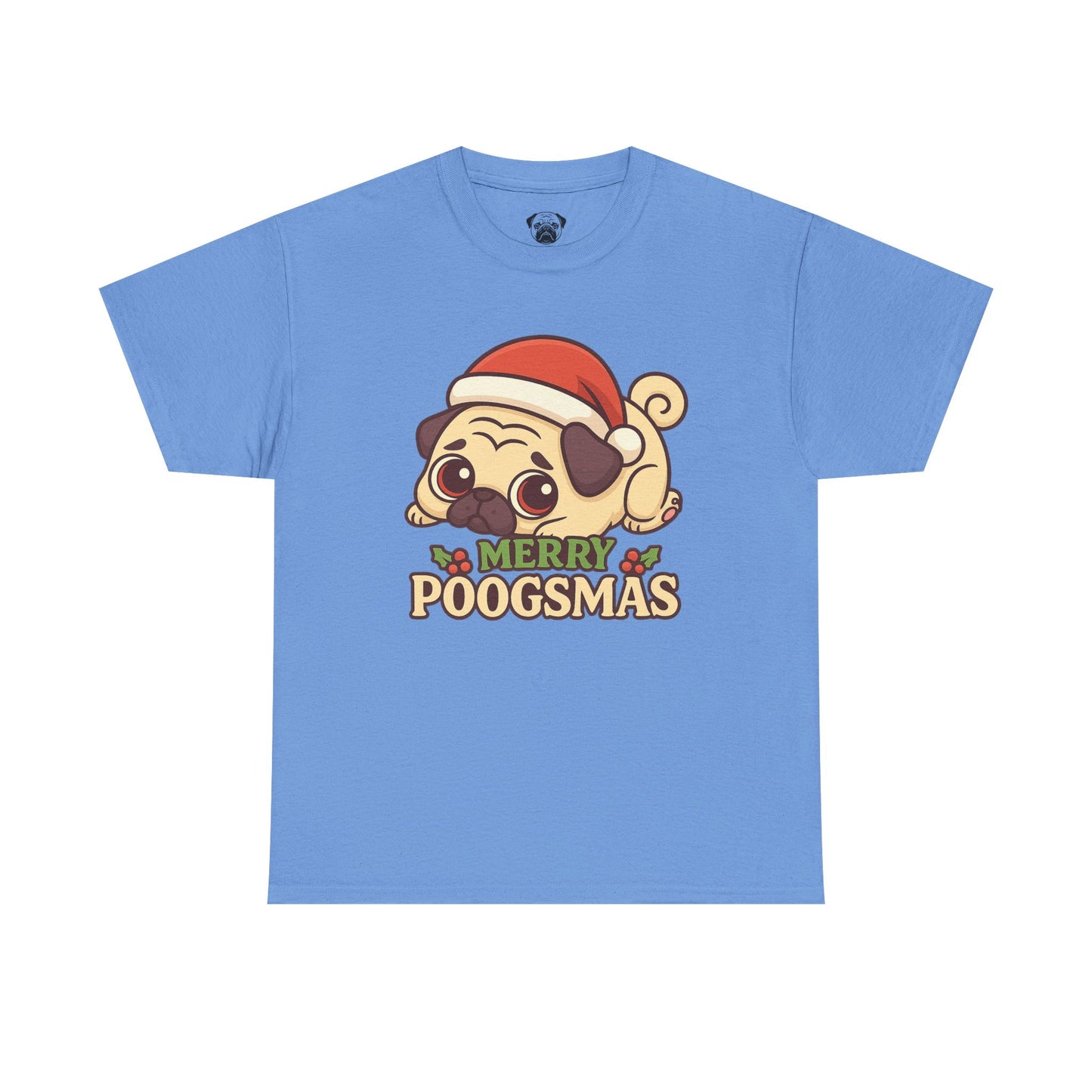 Cute Merry Poogsmas Pug Tee, Casual Dog Lover's T-Shirt, Christmas Gift for Pet Owners, Funny Friendship Shirt, Unisex Cotton Tee