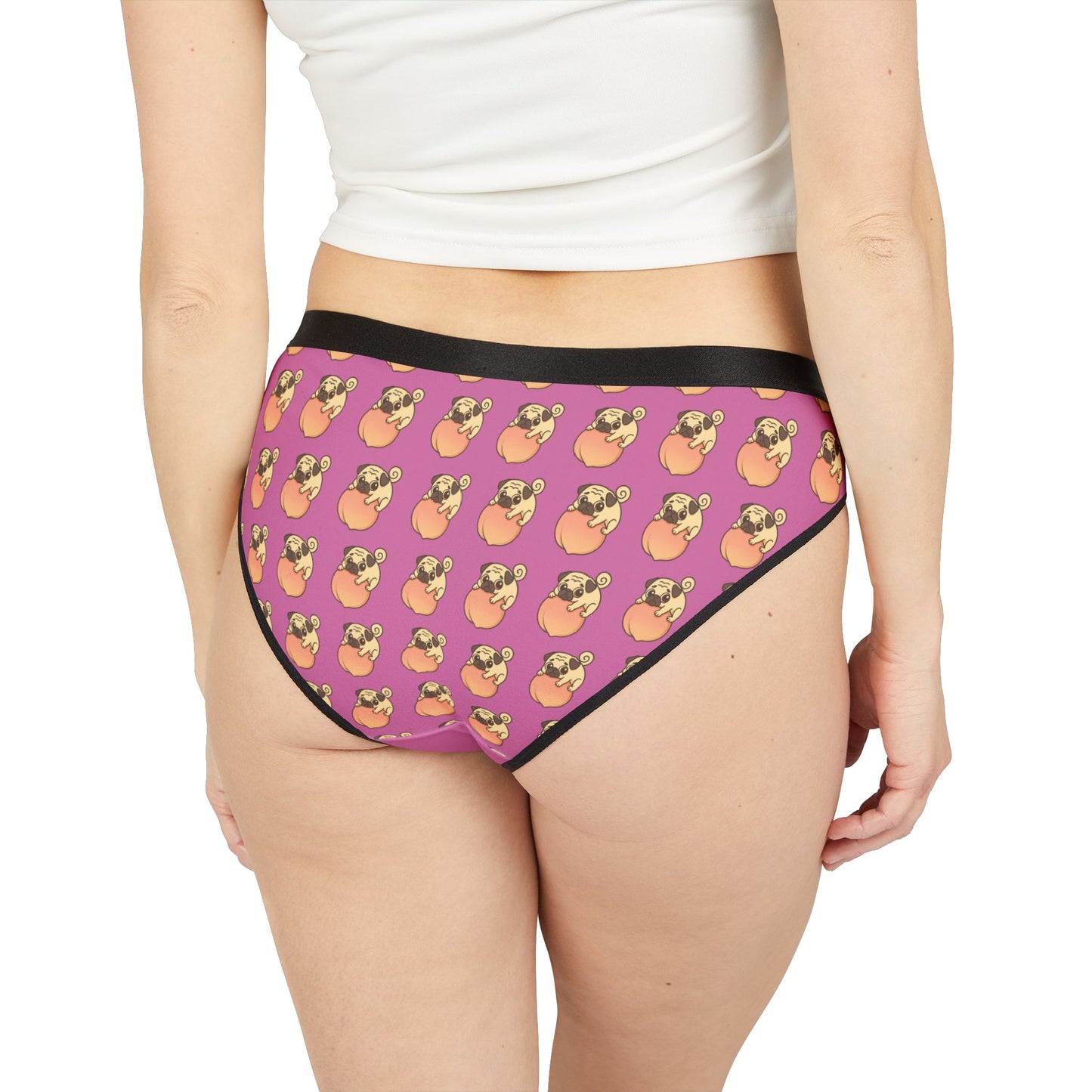 Cute Pug Women's Underwear, Fun and Playful Lingerie for Dog Lovers, Friendship Gift, Birthday Present, Everyday Comfort