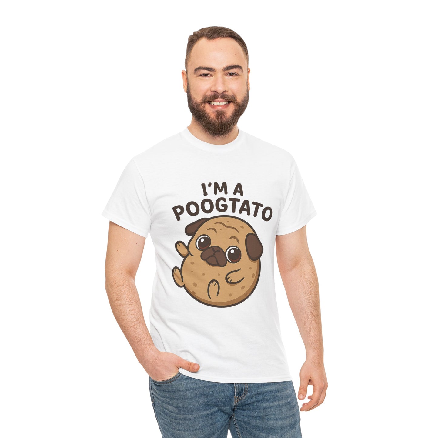 Cute Pug Potato Poogtato Tee, Casual Dog Lover's T-Shirt, Halloween Gift for Pet Owners, Funny Friendship Shirt, Unisex Cotton Tee