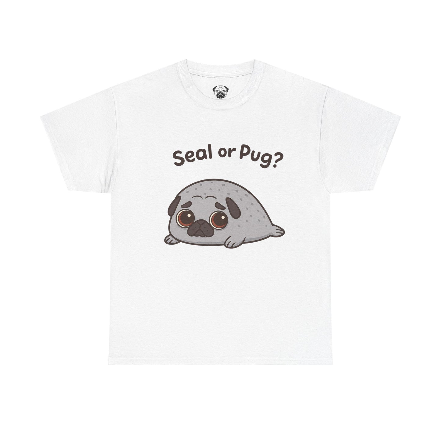 Cute Pug or Seal Tee, Casual Dog Lover's T-Shirt, Gift for Pet Owners, Funny Friendship Shirt, Unisex Cotton Tee