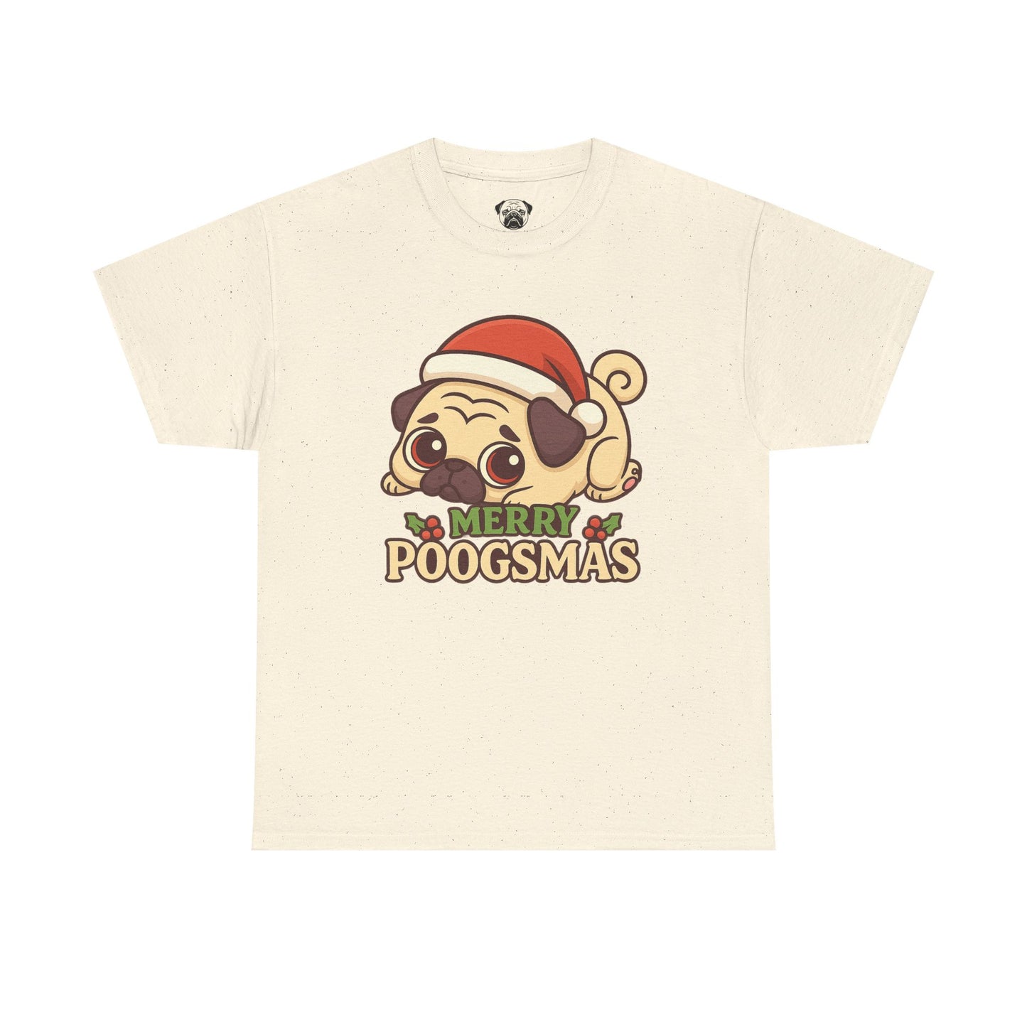 Cute Merry Poogsmas Pug Tee, Casual Dog Lover's T-Shirt, Christmas Gift for Pet Owners, Funny Friendship Shirt, Unisex Cotton Tee