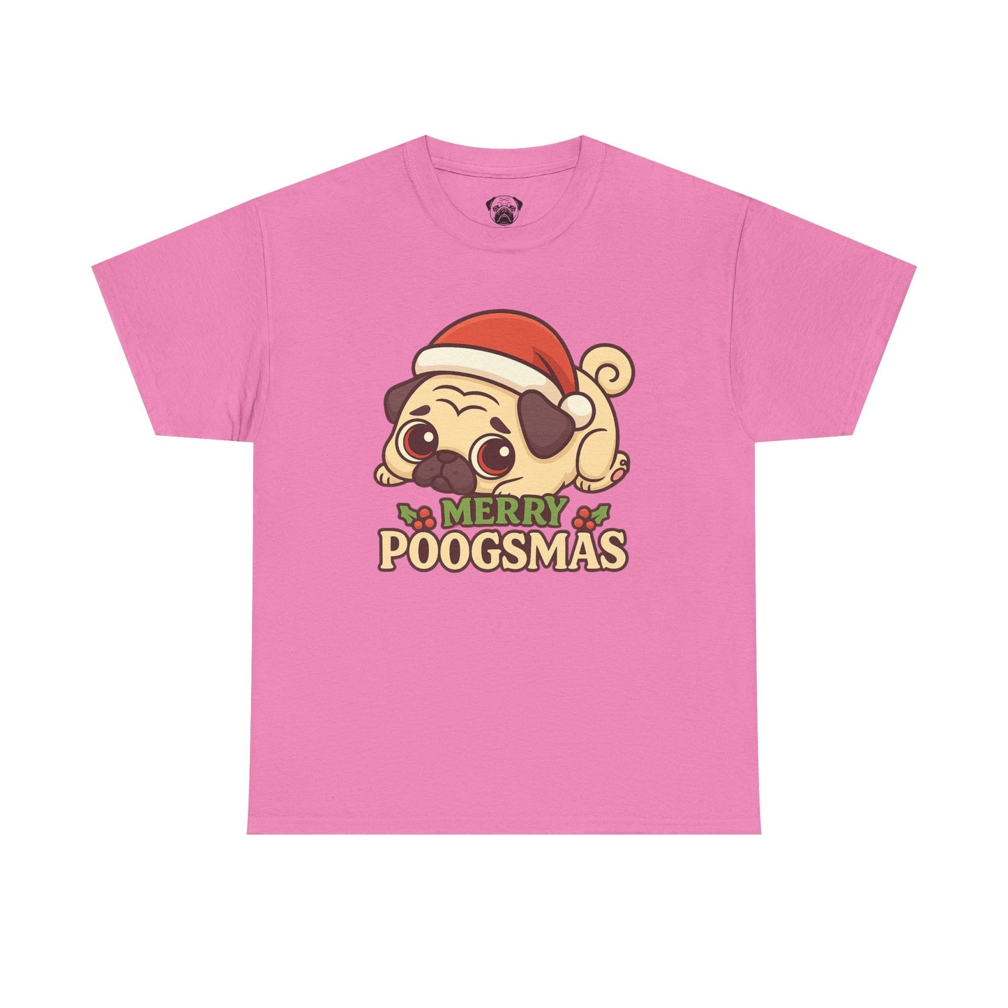 Cute Merry Poogsmas Pug Tee, Casual Dog Lover's T-Shirt, Christmas Gift for Pet Owners, Funny Friendship Shirt, Unisex Cotton Tee