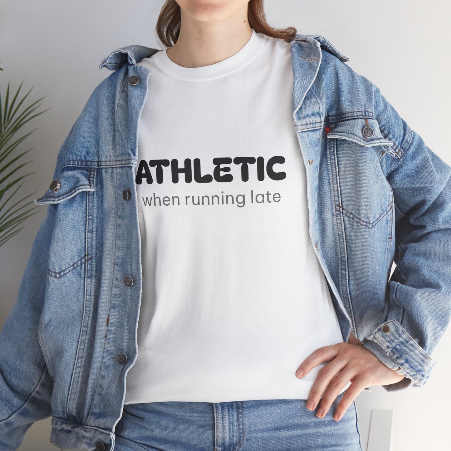 Unisex Typography Humor Tee – Athletic when running late