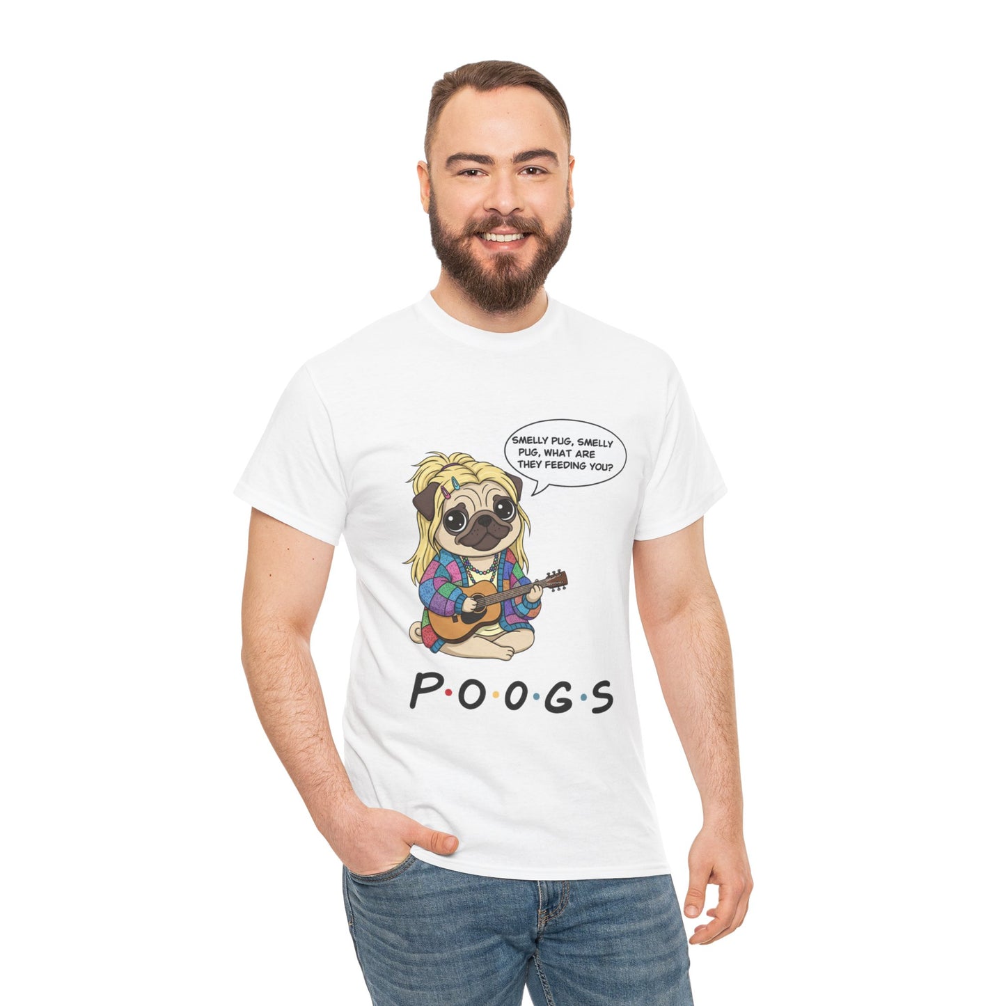 Cute Friends Poogs Pheobe Tee, Casual Dog Lover's T-Shirt, Gift for Pet Owners, Funny Friendship Shirt, Unisex Cotton Tee