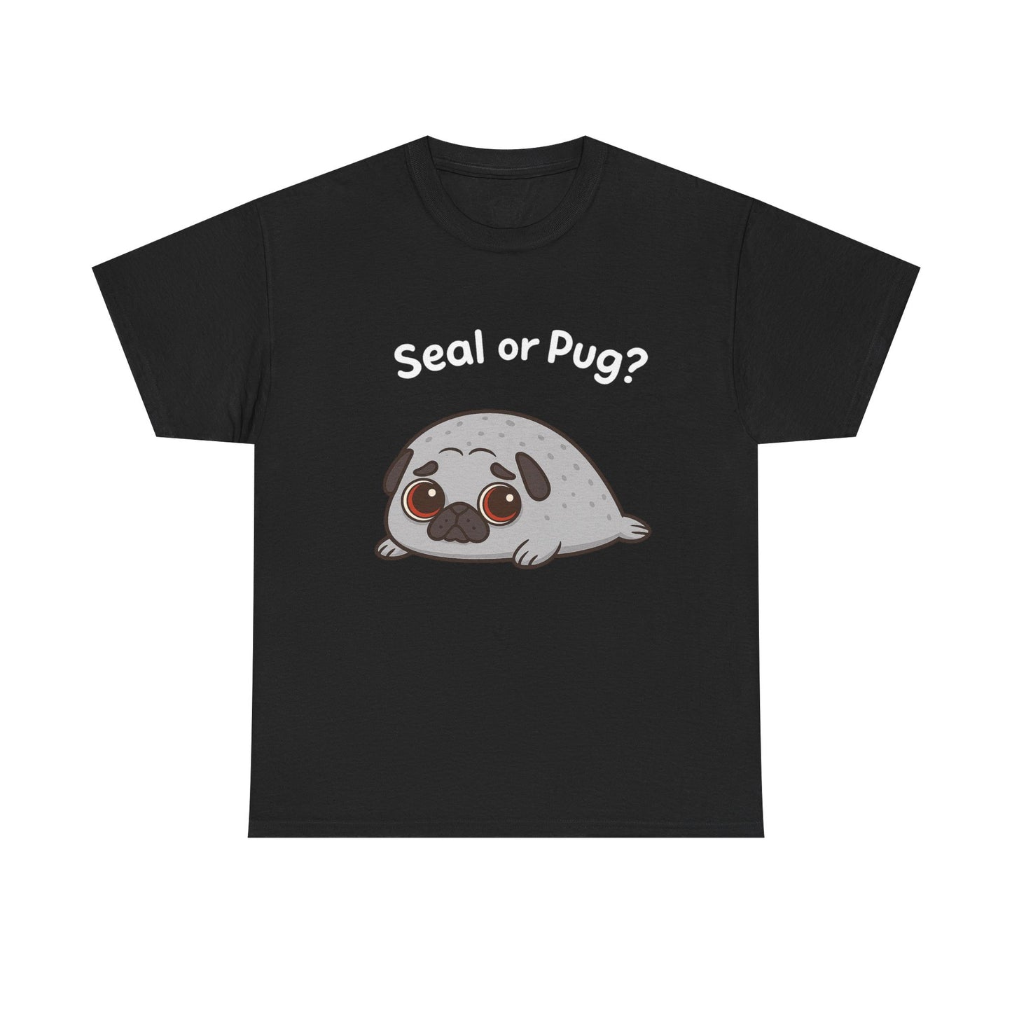 Cute Pug or Seal Tee, Casual Dog Lover's T-Shirt, Gift for Pet Owners, Funny Friendship Shirt, Unisex Cotton Tee