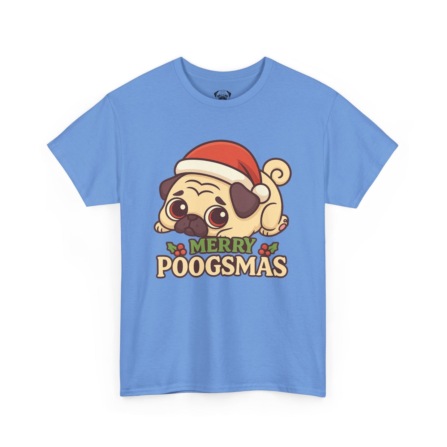 Cute Merry Poogsmas Pug Tee, Casual Dog Lover's T-Shirt, Christmas Gift for Pet Owners, Funny Friendship Shirt, Unisex Cotton Tee