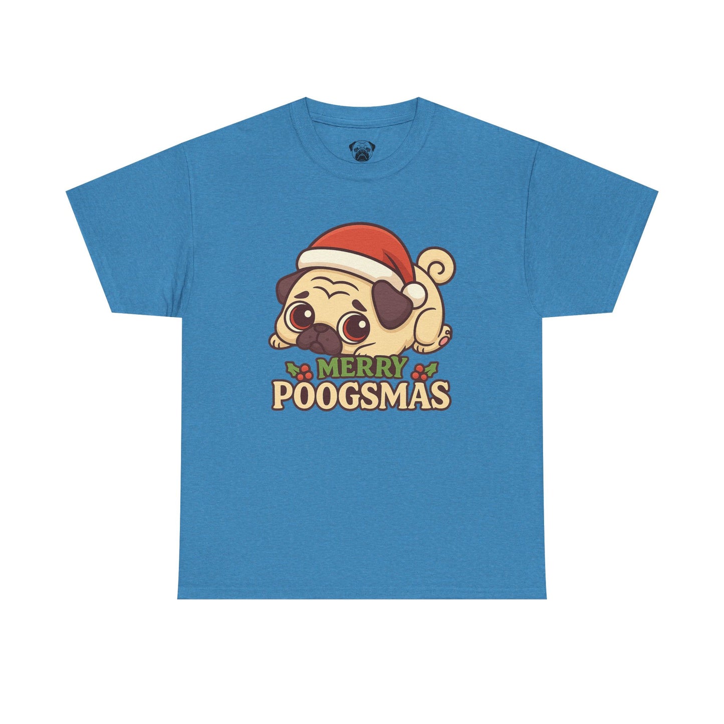 Cute Merry Poogsmas Pug Tee, Casual Dog Lover's T-Shirt, Christmas Gift for Pet Owners, Funny Friendship Shirt, Unisex Cotton Tee