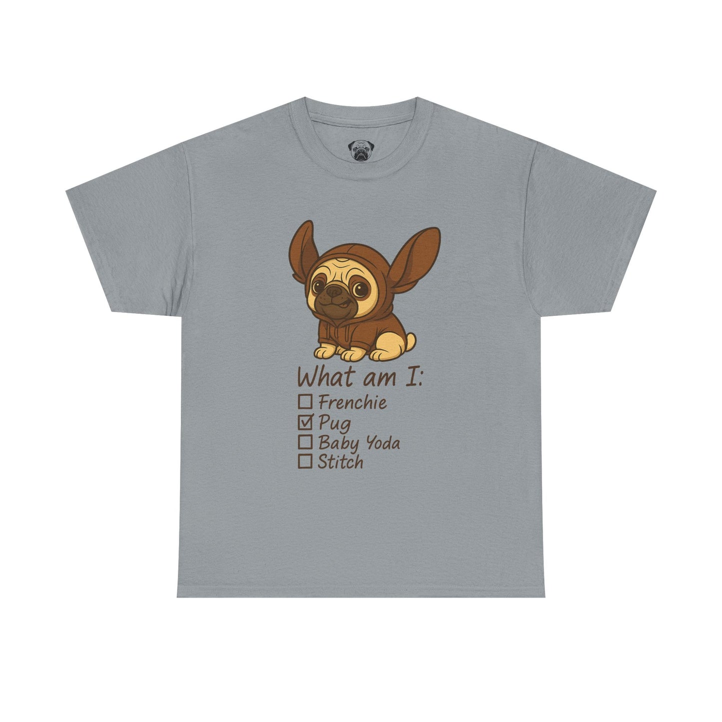 Pug Frenchie or Baby Yoda Tee, Casual Dog Lover's T-Shirt, Halloween Gift for Pet Owners, Funny Friendship Shirt, Unisex Cotton Tee