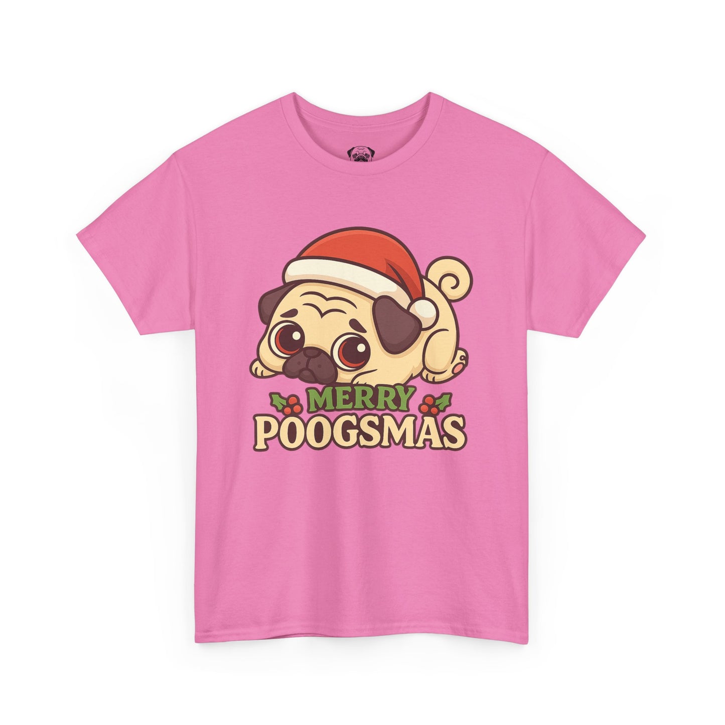 Cute Merry Poogsmas Pug Tee, Casual Dog Lover's T-Shirt, Christmas Gift for Pet Owners, Funny Friendship Shirt, Unisex Cotton Tee