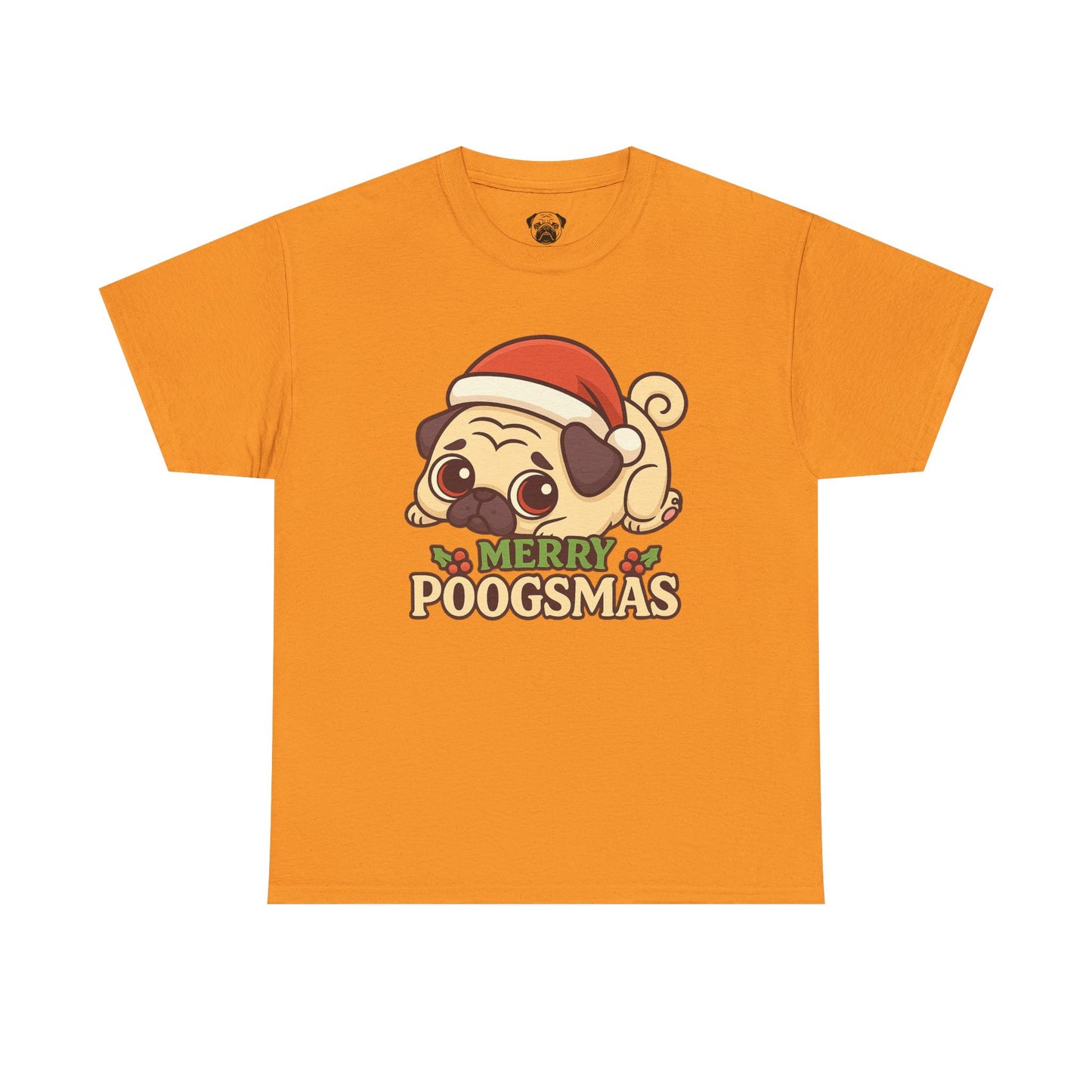 Cute Merry Poogsmas Pug Tee, Casual Dog Lover's T-Shirt, Christmas Gift for Pet Owners, Funny Friendship Shirt, Unisex Cotton Tee