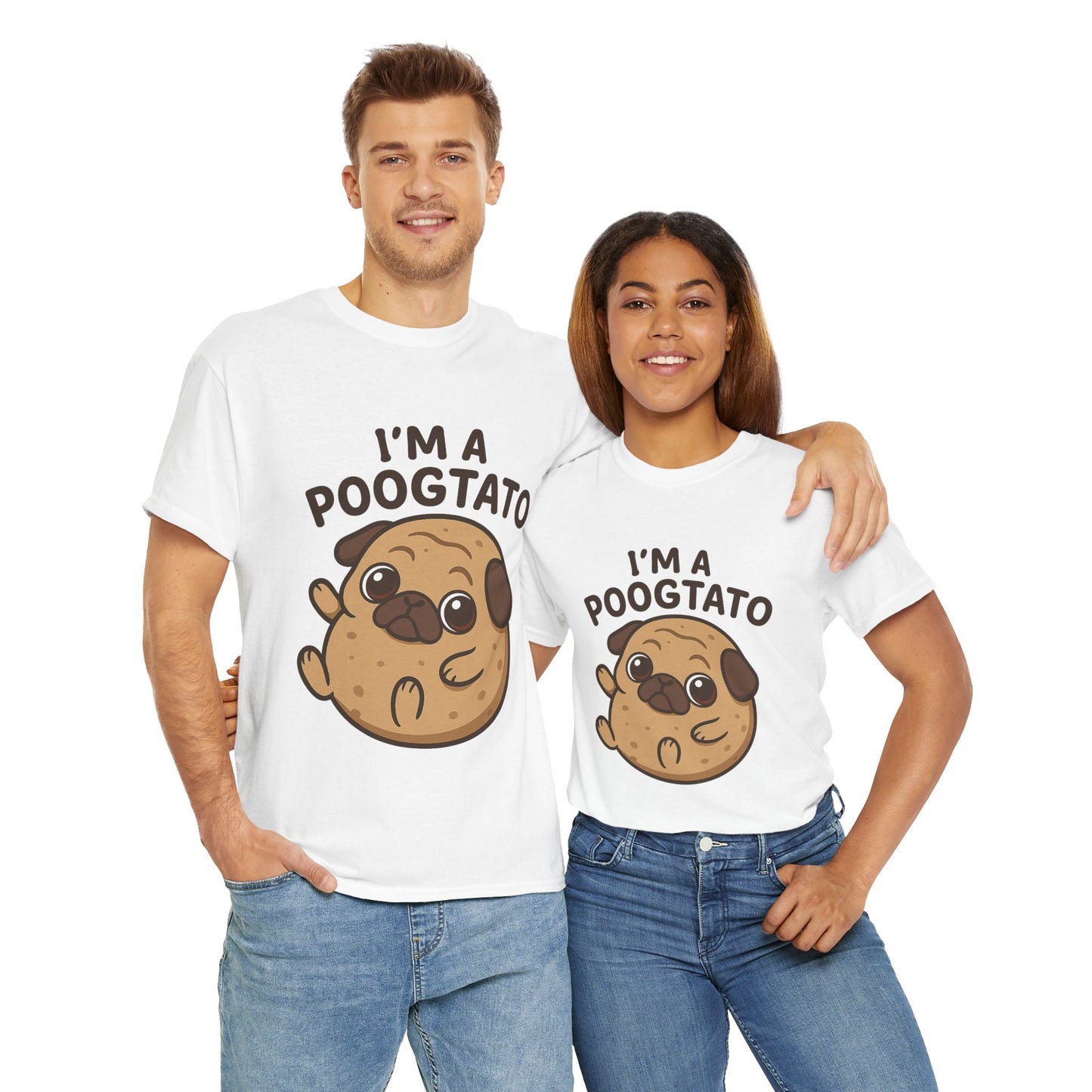 Cute Pug Potato Poogtato Tee, Casual Dog Lover's T-Shirt, Halloween Gift for Pet Owners, Funny Friendship Shirt, Unisex Cotton Tee