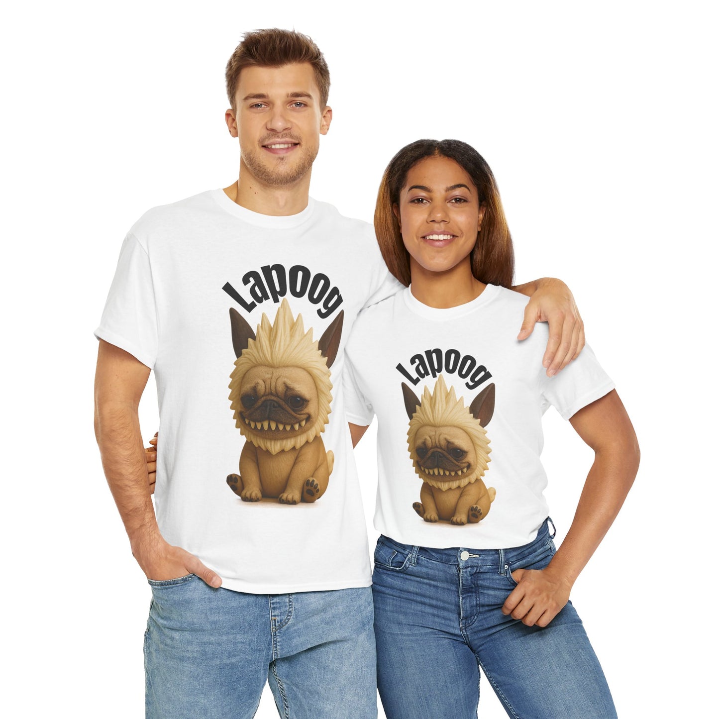Cute Lapoog Tee, Casual Dog Lover's T-Shirt, Halloween Gift for Pet Owners, Funny Friendship Shirt, Unisex Cotton Tee