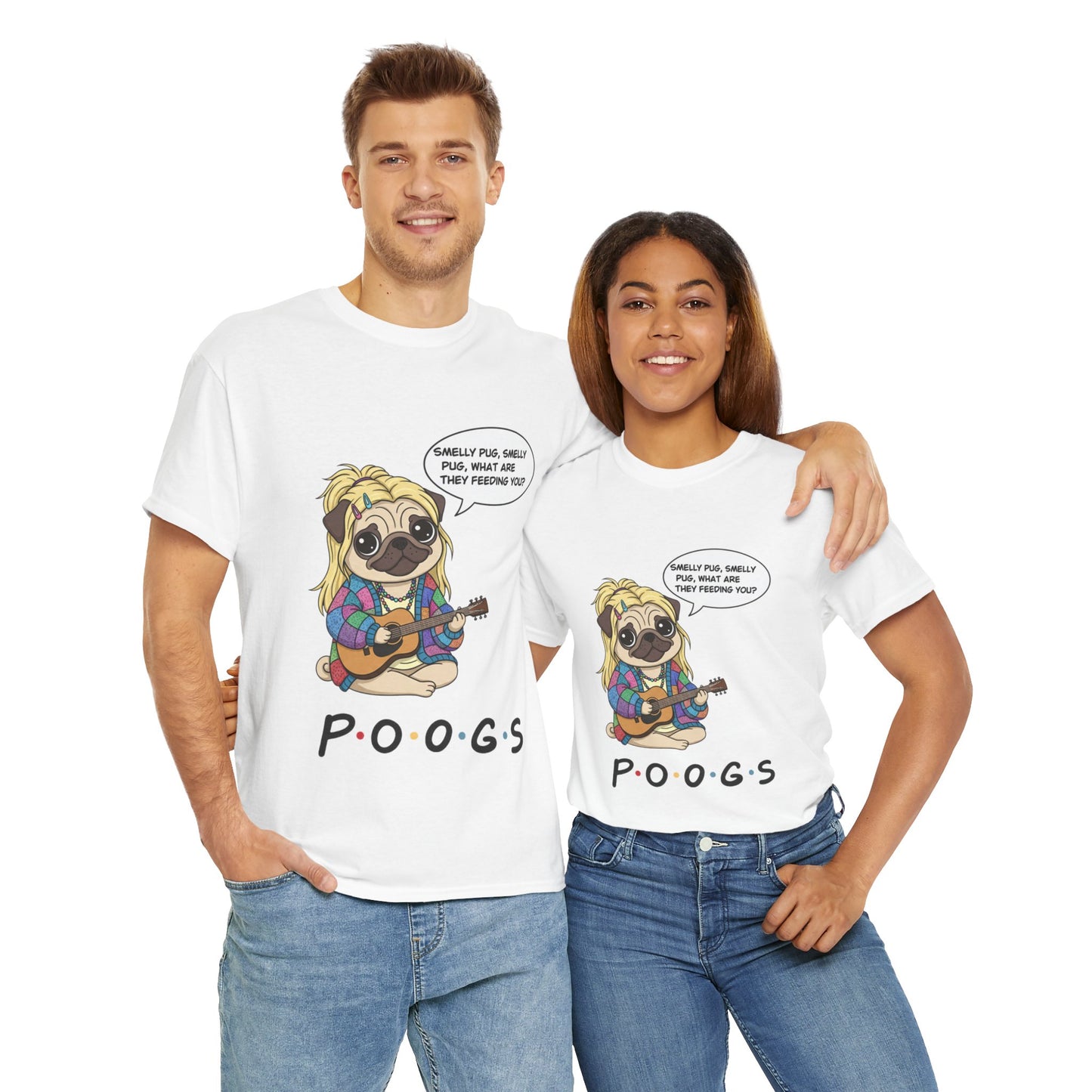 Cute Friends Poogs Pheobe Tee, Casual Dog Lover's T-Shirt, Gift for Pet Owners, Funny Friendship Shirt, Unisex Cotton Tee