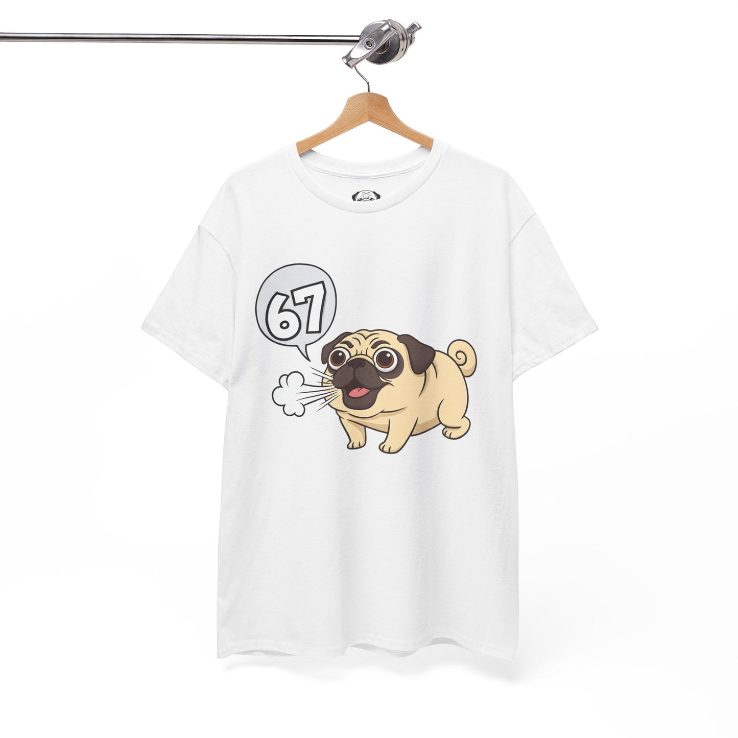 Cute Trendy Poogs Pug 67 Tee, Casual Dog Lover's T-Shirt, Gift for Pet Owners, Funny Friendship Shirt, Unisex Cotton Tee