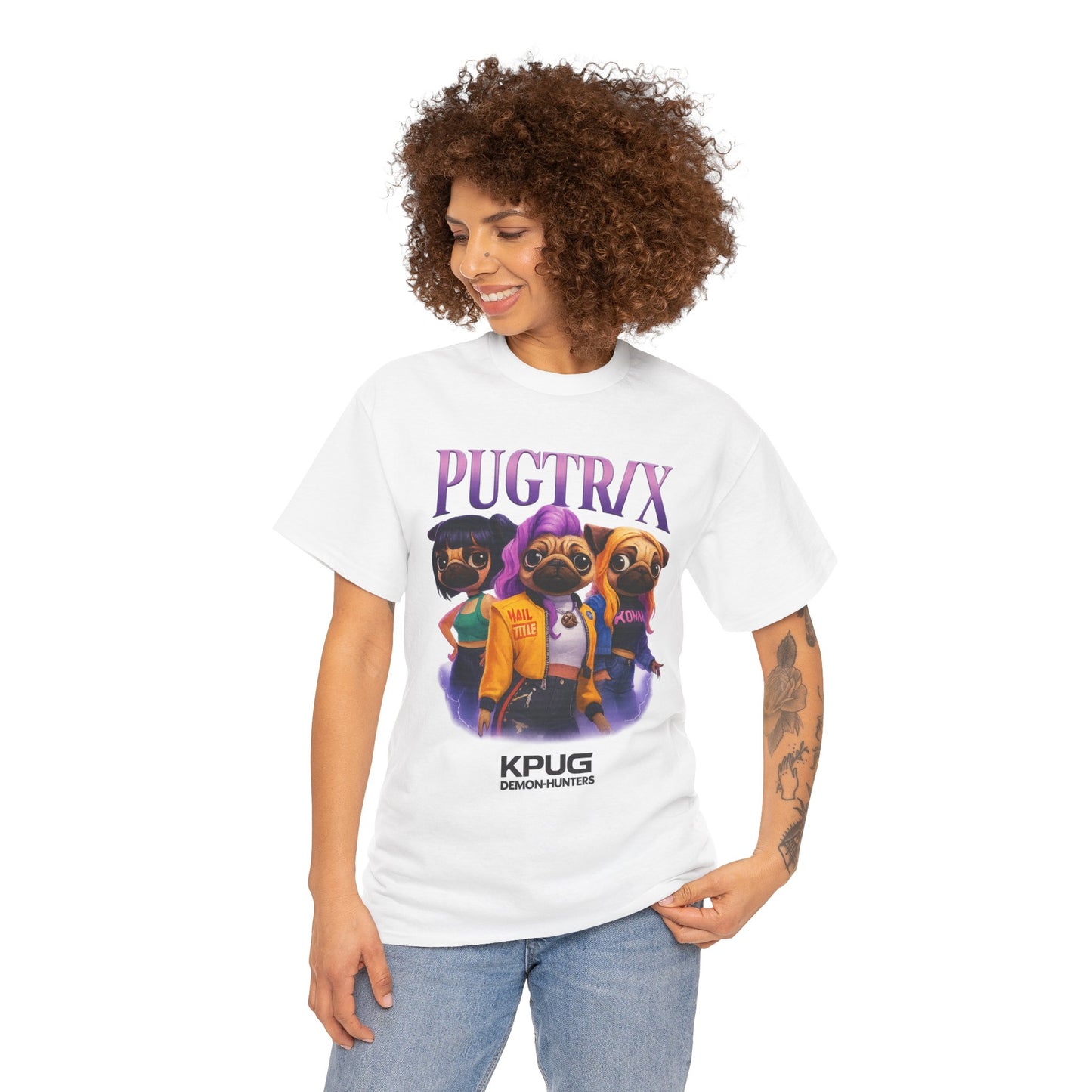 Cute Trendy Poogs Pug KPug KPoog Demon Hunters Pugtrix Tee, Casual Dog Lover's T-Shirt, Gift for Pet Owners, Funny Friendship Shirt, Unisex Cotton Tee