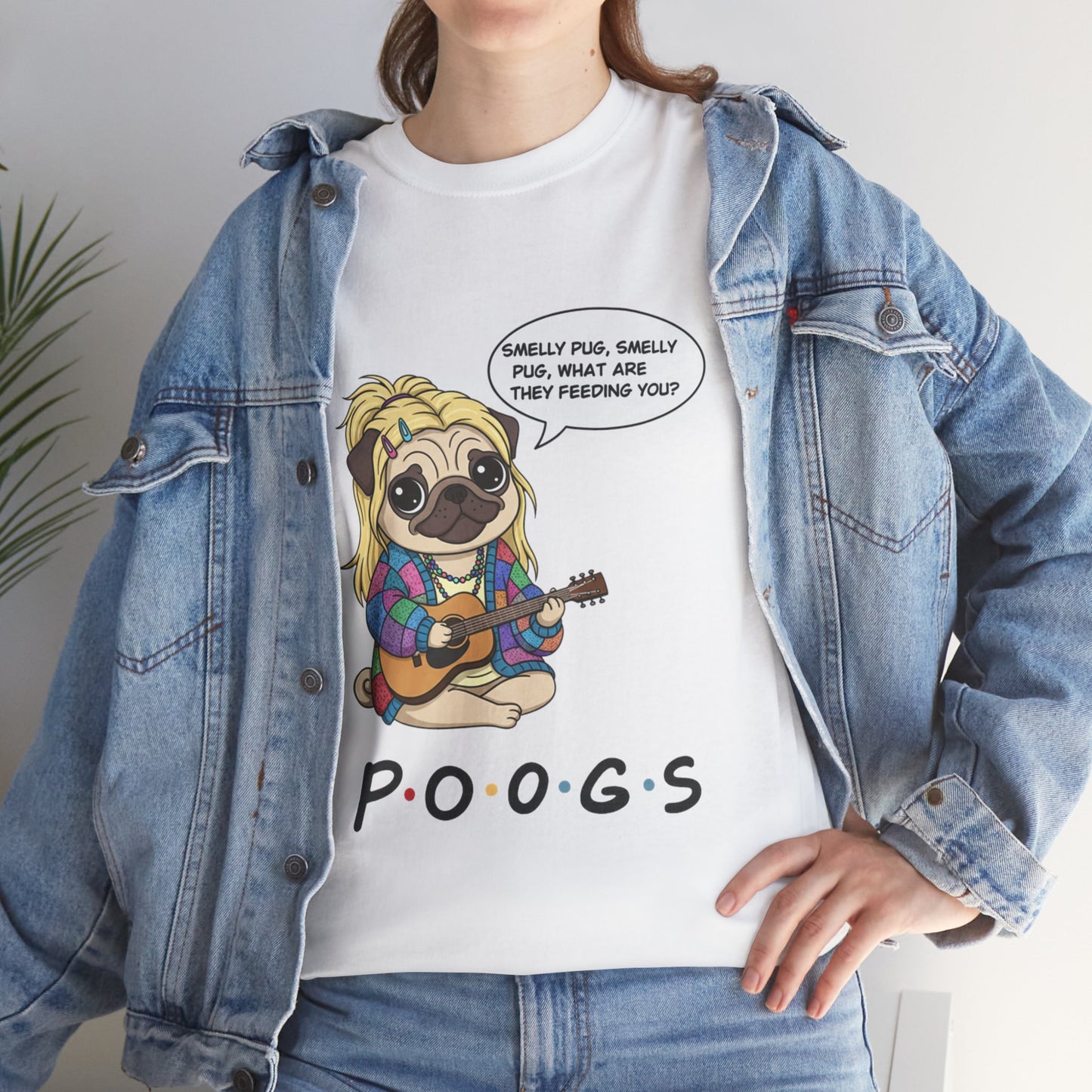 Cute Friends Poogs Pheobe Tee, Casual Dog Lover's T-Shirt, Gift for Pet Owners, Funny Friendship Shirt, Unisex Cotton Tee
