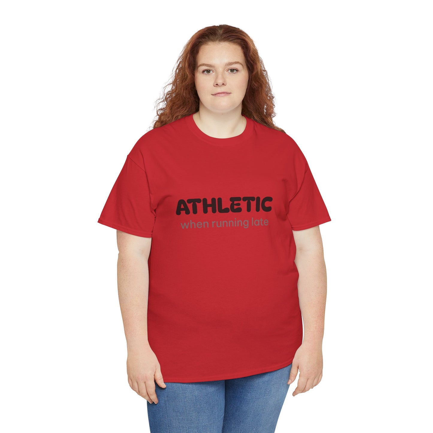 Unisex Typography Humor Tee – Athletic when running late