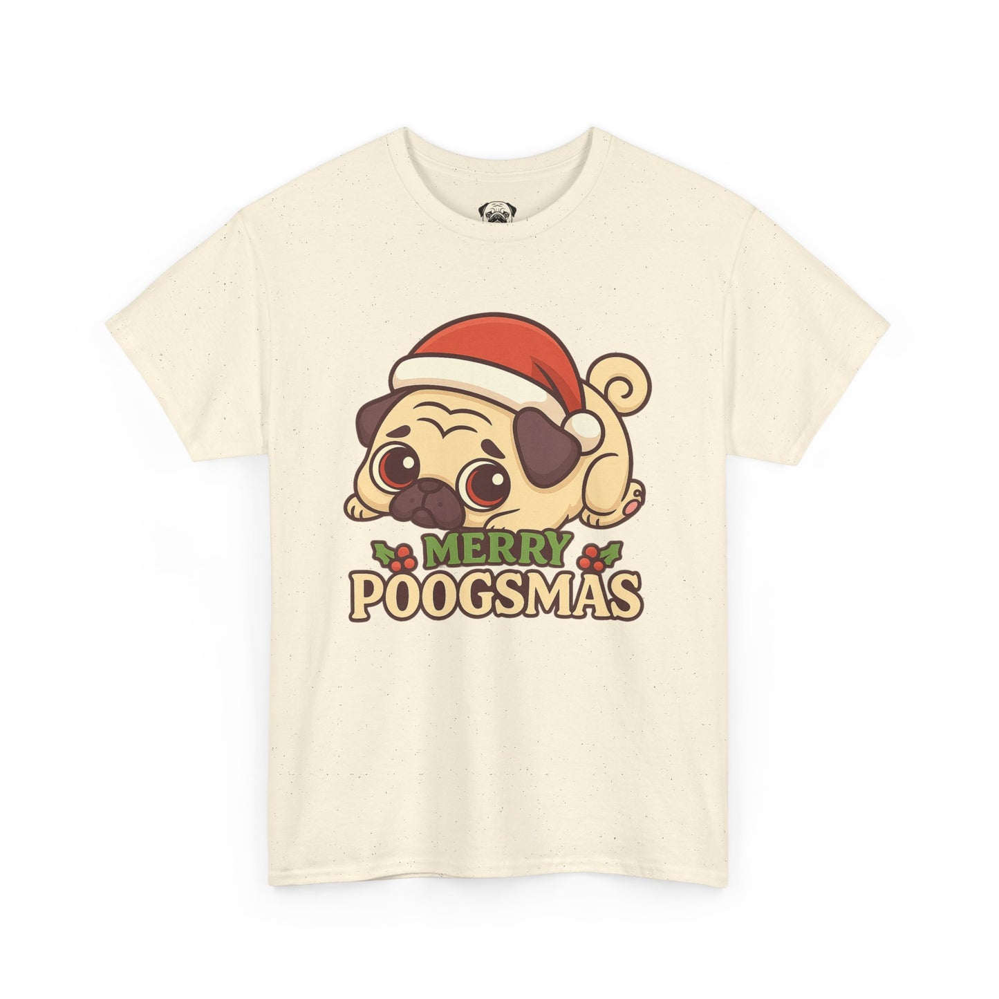 Cute Merry Poogsmas Pug Tee, Casual Dog Lover's T-Shirt, Christmas Gift for Pet Owners, Funny Friendship Shirt, Unisex Cotton Tee