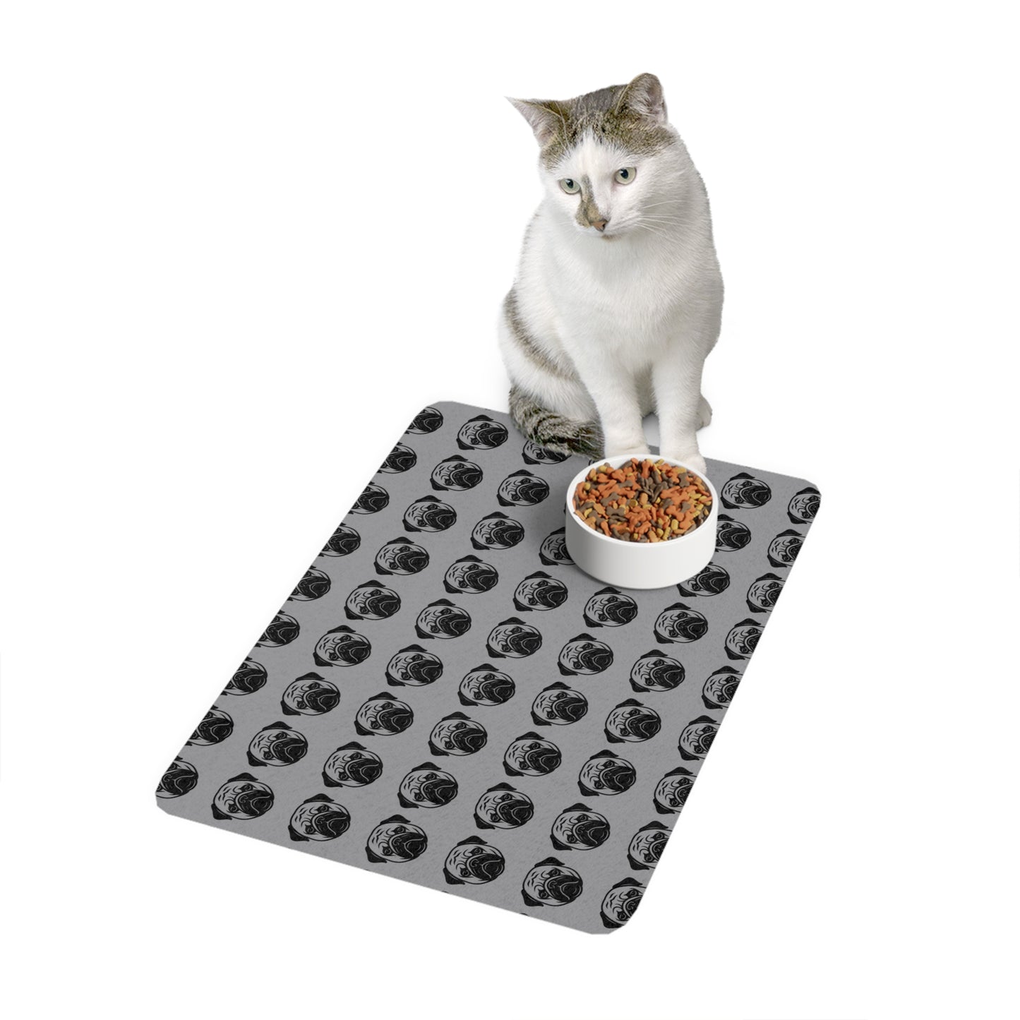 Poogs Print Pet Food Mat - Dog Bowl Placemat, Animal Lover Gift, Dog Supplies, Cute Pet Accessories, Modern Home Decor