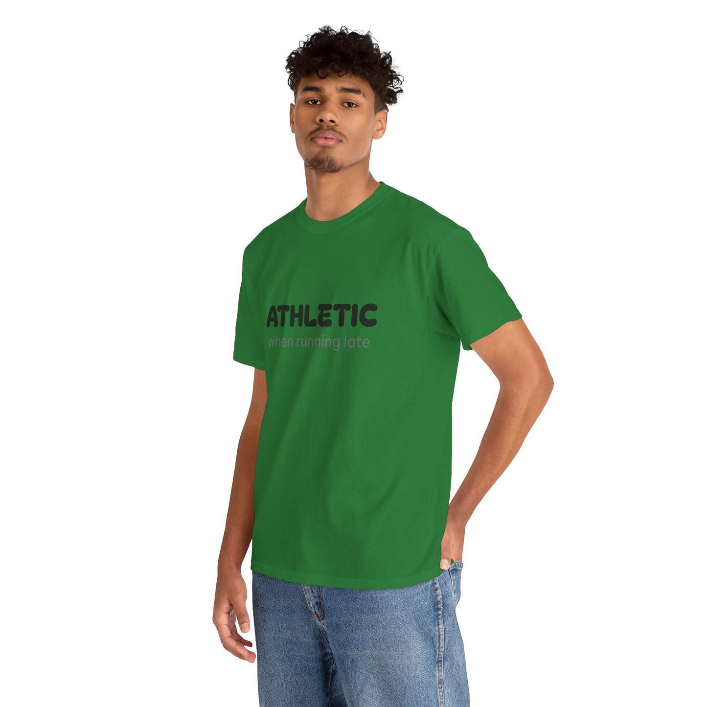 Unisex Typography Humor Tee – Athletic when running late