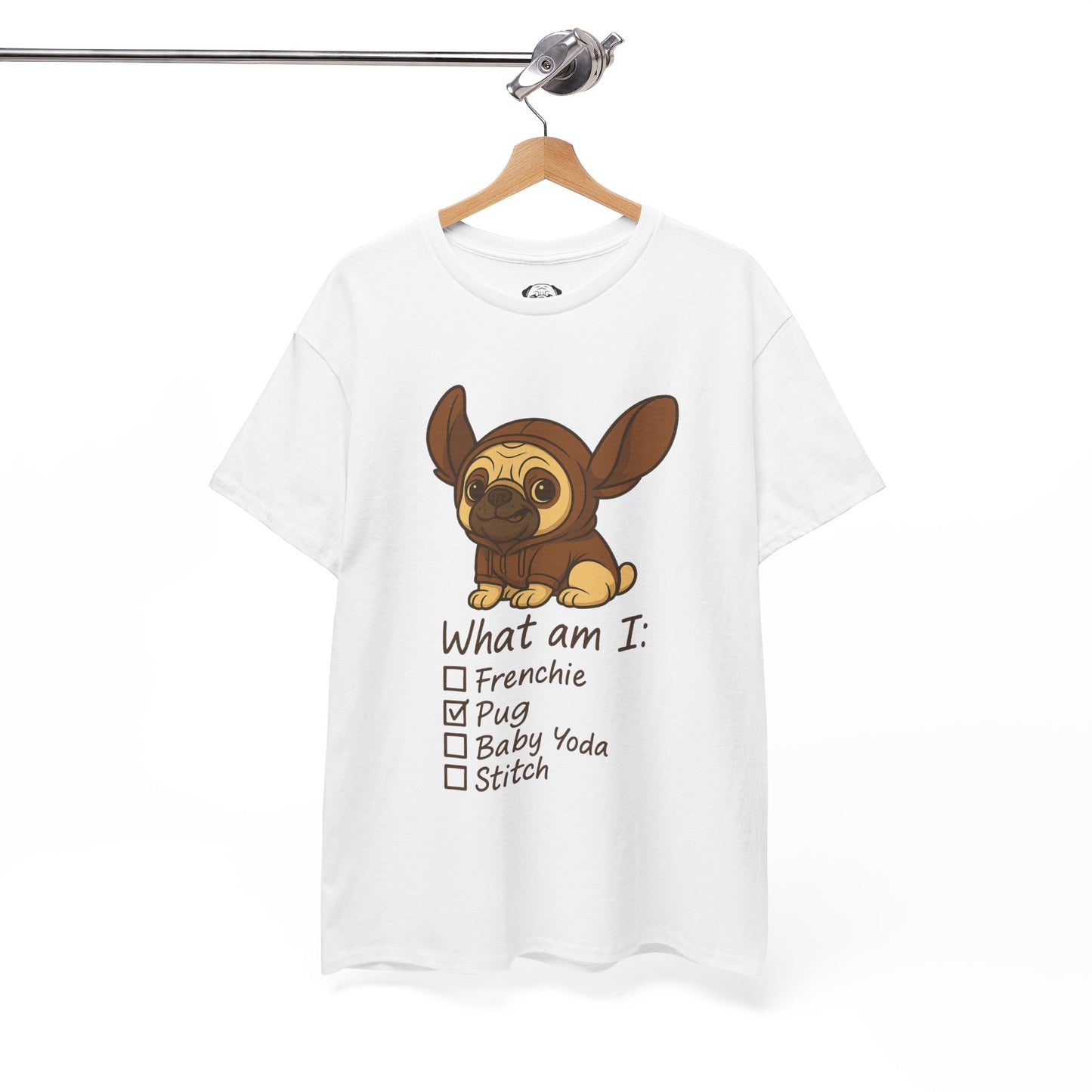 Pug Frenchie or Baby Yoda Tee, Casual Dog Lover's T-Shirt, Halloween Gift for Pet Owners, Funny Friendship Shirt, Unisex Cotton Tee