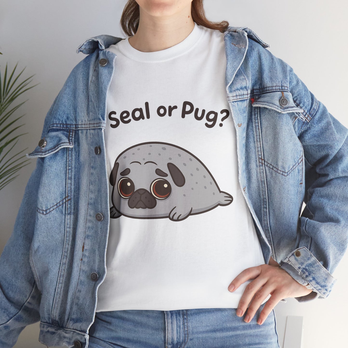 Cute Pug or Seal Tee, Casual Dog Lover's T-Shirt, Gift for Pet Owners, Funny Friendship Shirt, Unisex Cotton Tee
