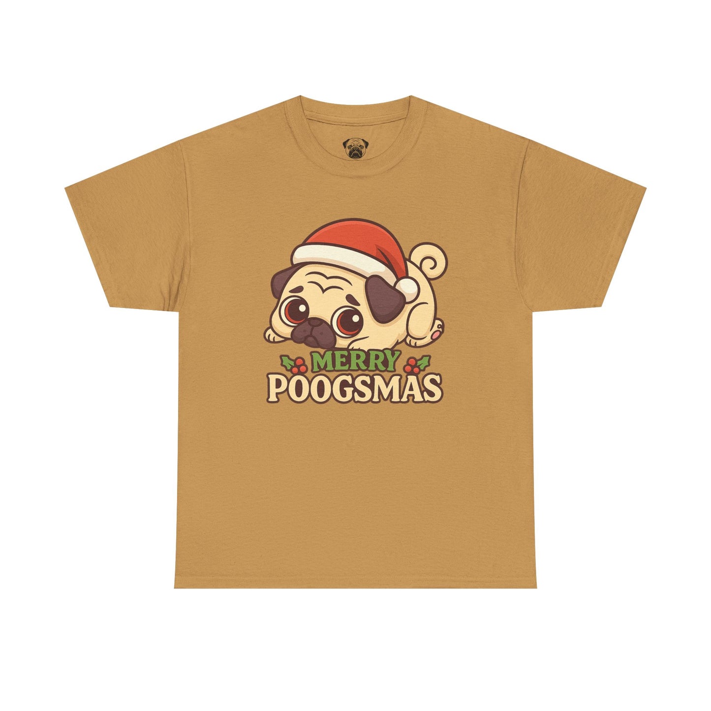 Cute Merry Poogsmas Pug Tee, Casual Dog Lover's T-Shirt, Christmas Gift for Pet Owners, Funny Friendship Shirt, Unisex Cotton Tee