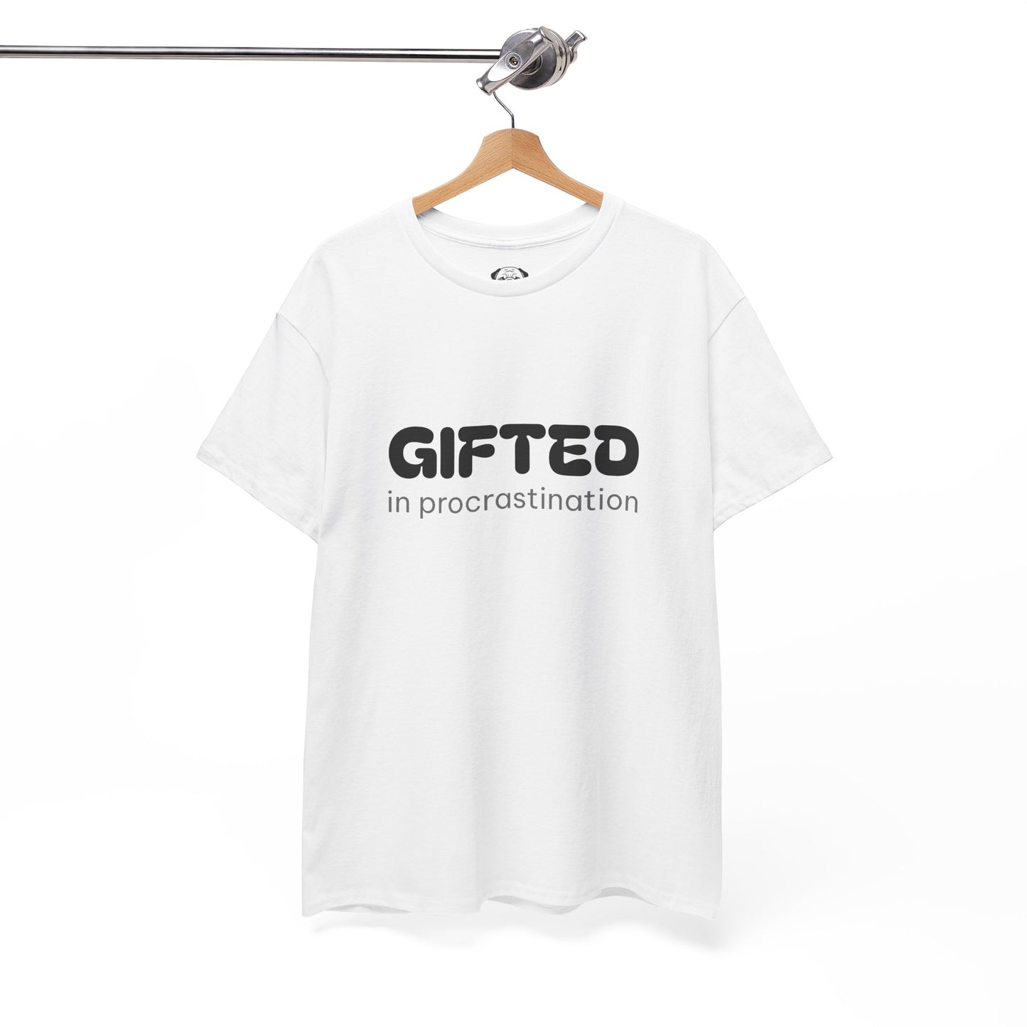 Unisex Typography Humor Tee – Gifted in procrastination
