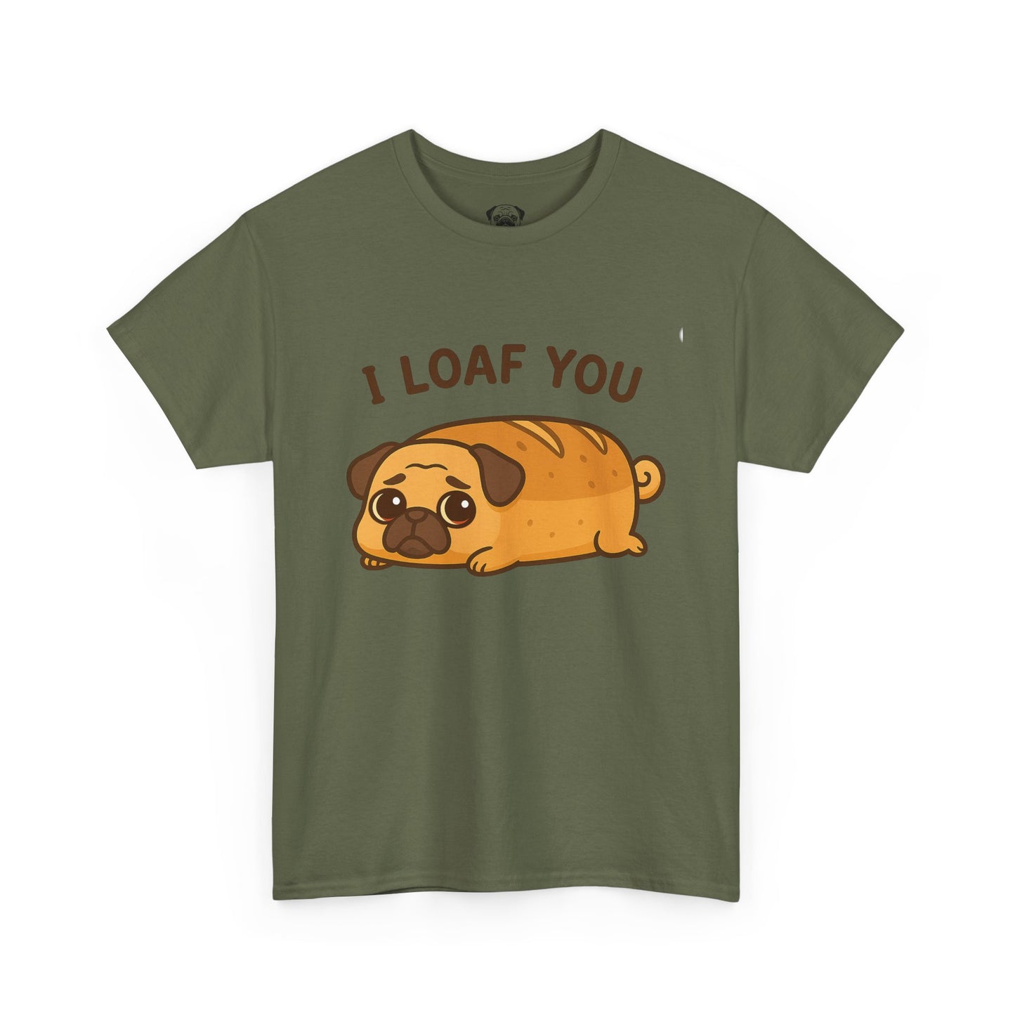 Cute Pug Loaf You Bread Tee, Casual Dog Lover's T-Shirt, Halloween Gift for Pet Owners, Funny Friendship Shirt, Unisex Cotton Tee