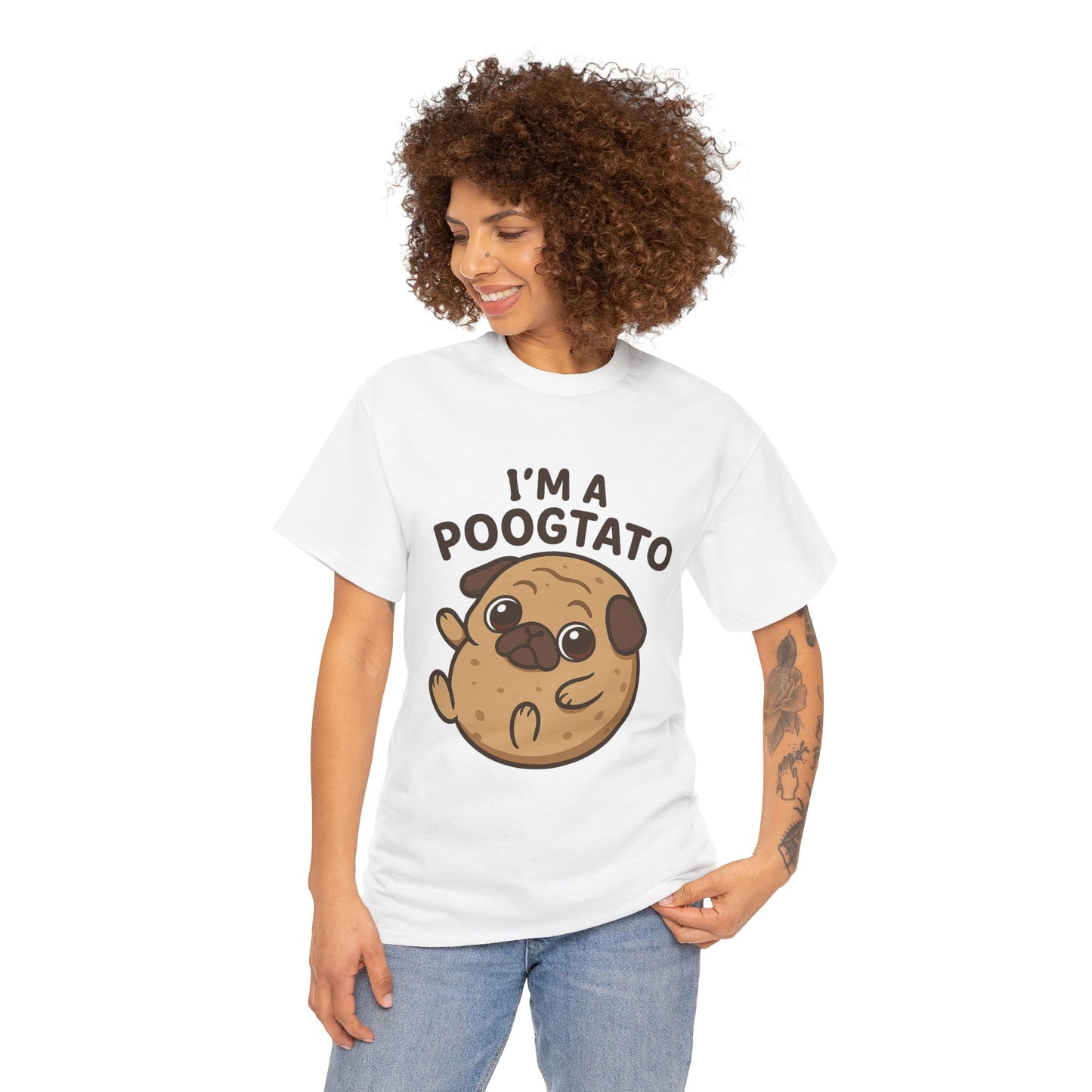 Cute Pug Potato Poogtato Tee, Casual Dog Lover's T-Shirt, Halloween Gift for Pet Owners, Funny Friendship Shirt, Unisex Cotton Tee
