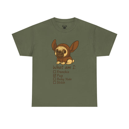 Pug Frenchie or Baby Yoda Tee, Casual Dog Lover's T-Shirt, Halloween Gift for Pet Owners, Funny Friendship Shirt, Unisex Cotton Tee