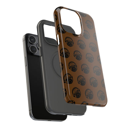 [Brown] Poogstek Logo Stylish Impact-Resistant Phone Case with Cool Headphone Design, Hipster Gift, Fun Phone Accessory, Trendy Tech Case, Unique [...]