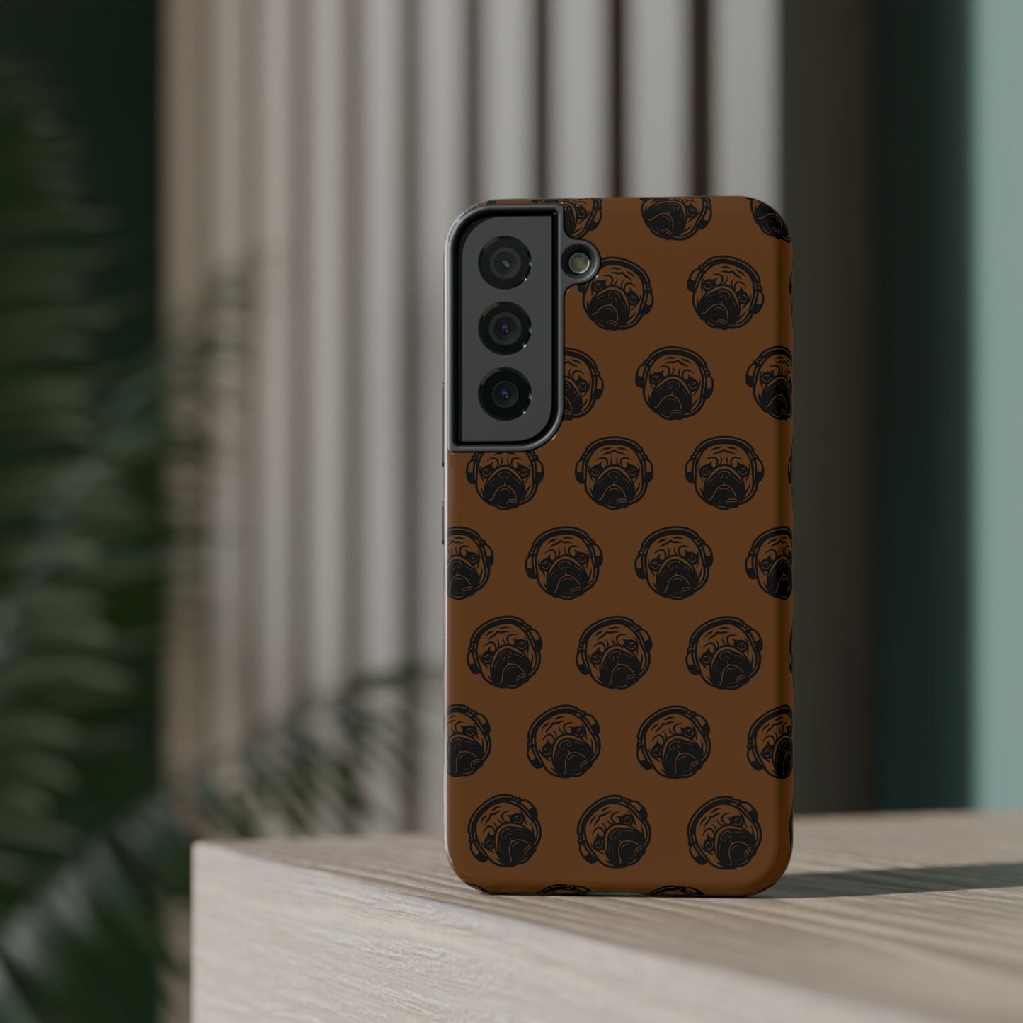 [Brown] Poogstek Logo Stylish Impact-Resistant Phone Case with Cool Headphone Design, Hipster Gift, Fun Phone Accessory, Trendy Tech Case, Unique [...]