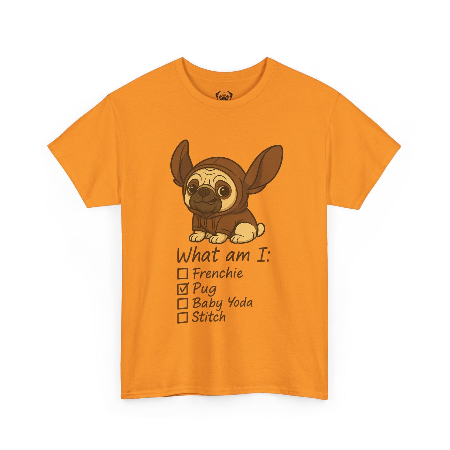 Pug Frenchie or Baby Yoda Tee, Casual Dog Lover's T-Shirt, Halloween Gift for Pet Owners, Funny Friendship Shirt, Unisex Cotton Tee
