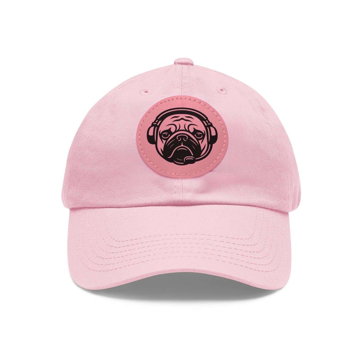 [Pink] Unisex Poogstek Hat with Leather Patch, Cute Pet Lover Cap, Gift for Dog Owners, Adjustable Baseball Cap, Fun Casual Headwear