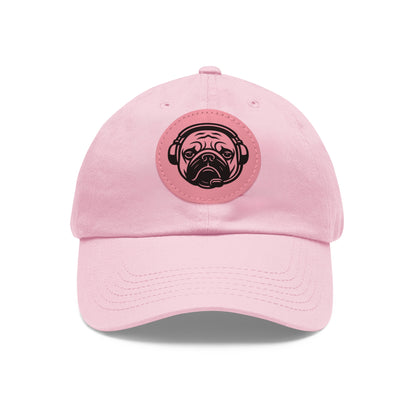 [Pink] Unisex Poogstek Hat with Leather Patch, Cute Pet Lover Cap, Gift for Dog Owners, Adjustable Baseball Cap, Fun Casual Headwear