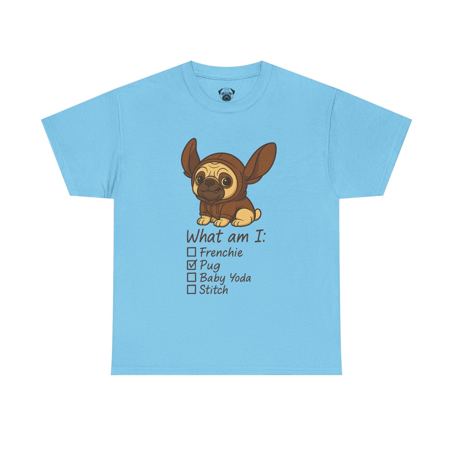 Pug Frenchie or Baby Yoda Tee, Casual Dog Lover's T-Shirt, Halloween Gift for Pet Owners, Funny Friendship Shirt, Unisex Cotton Tee