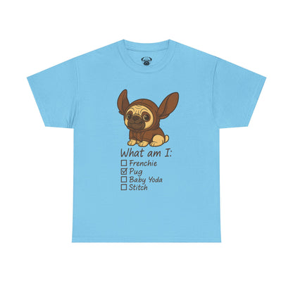 Pug Frenchie or Baby Yoda Tee, Casual Dog Lover's T-Shirt, Halloween Gift for Pet Owners, Funny Friendship Shirt, Unisex Cotton Tee