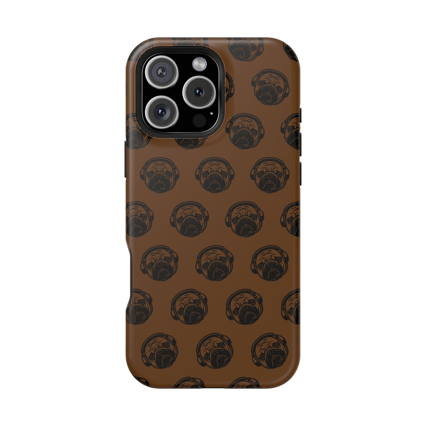 [Brown] Poogstek Logo Stylish Impact-Resistant Phone Case with Cool Headphone Design, Hipster Gift, Fun Phone Accessory, Trendy Tech Case, Unique [...]