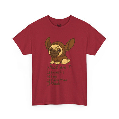 Pug Frenchie or Baby Yoda Tee, Casual Dog Lover's T-Shirt, Halloween Gift for Pet Owners, Funny Friendship Shirt, Unisex Cotton Tee