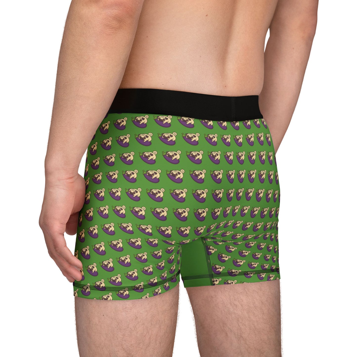 Whimsical Pug-Themed Men's Boxers, Fun Underwear for Dog Lovers, Unique Gifts, AOP Printed Boxers, Playful Everyday Comfort