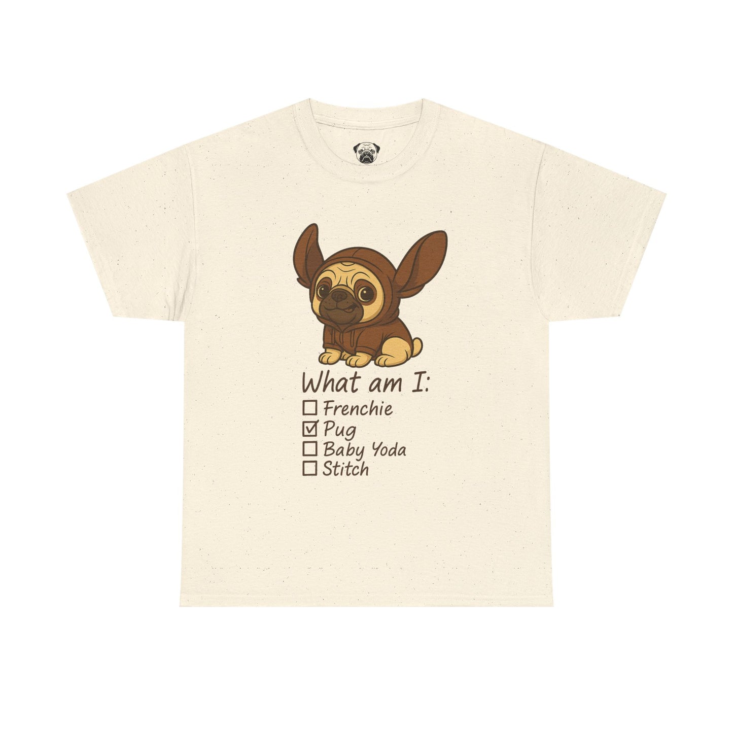 Pug Frenchie or Baby Yoda Tee, Casual Dog Lover's T-Shirt, Halloween Gift for Pet Owners, Funny Friendship Shirt, Unisex Cotton Tee