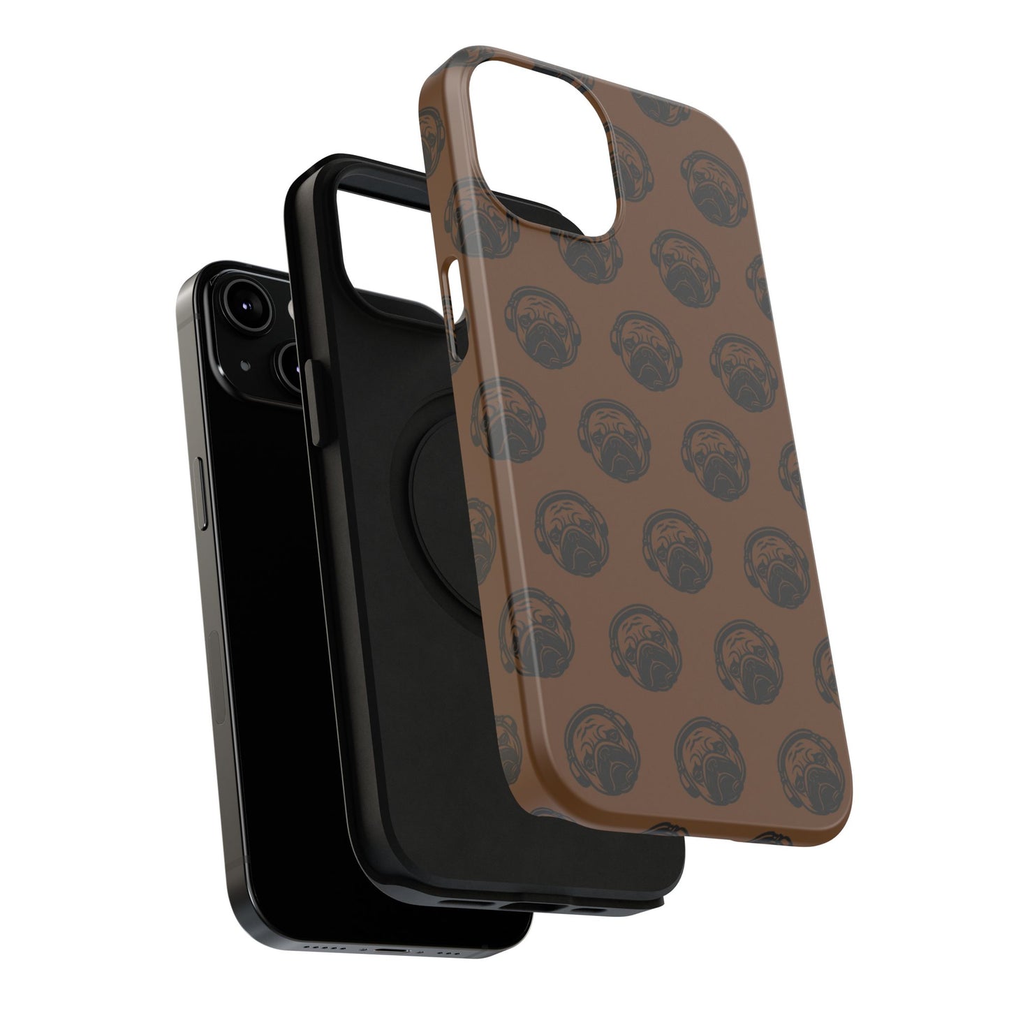 [Brown] Poogstek Logo Stylish Impact-Resistant Phone Case with Cool Headphone Design, Hipster Gift, Fun Phone Accessory, Trendy Tech Case, Unique [...]