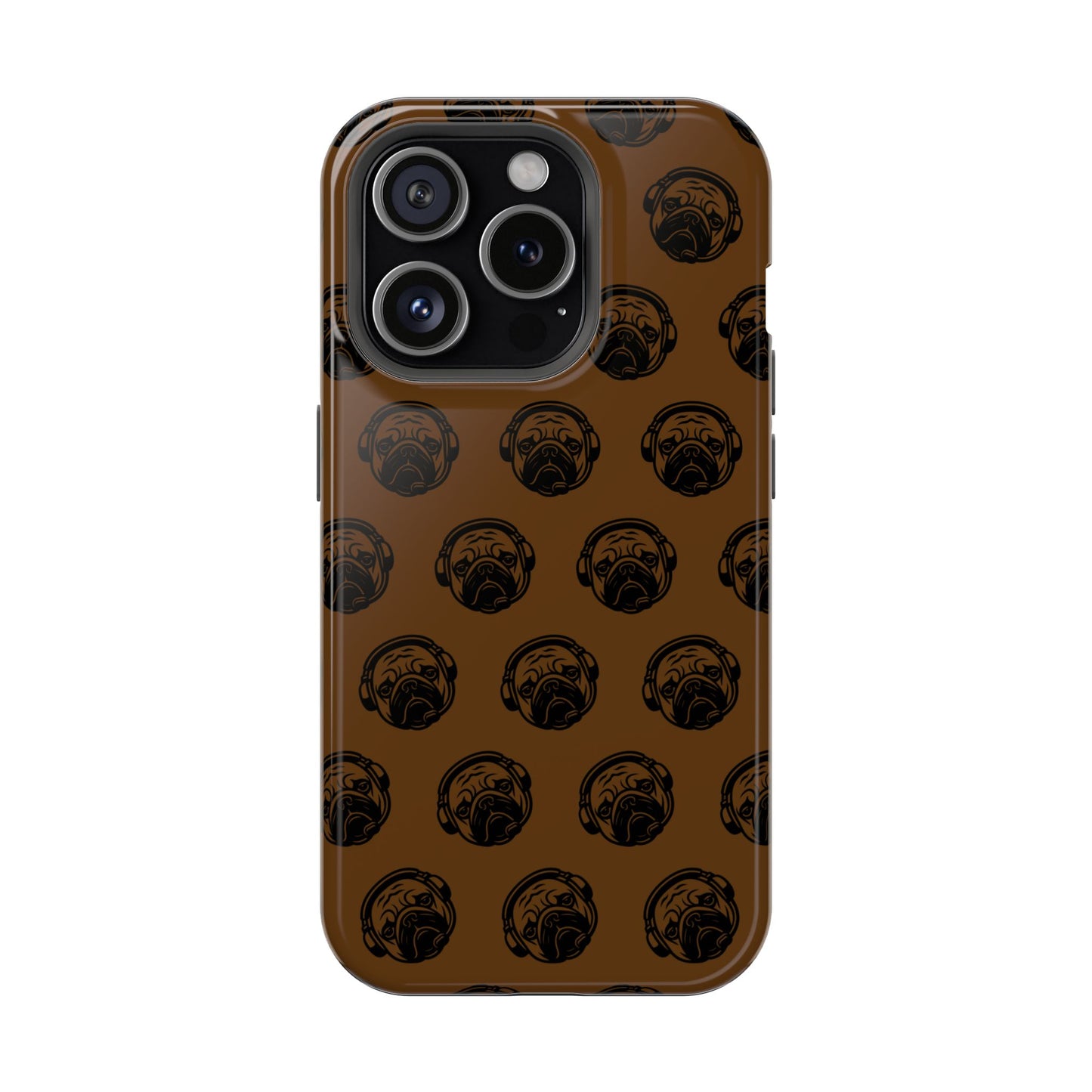 [Brown] Poogstek Logo Stylish Impact-Resistant Phone Case with Cool Headphone Design, Hipster Gift, Fun Phone Accessory, Trendy Tech Case, Unique [...]