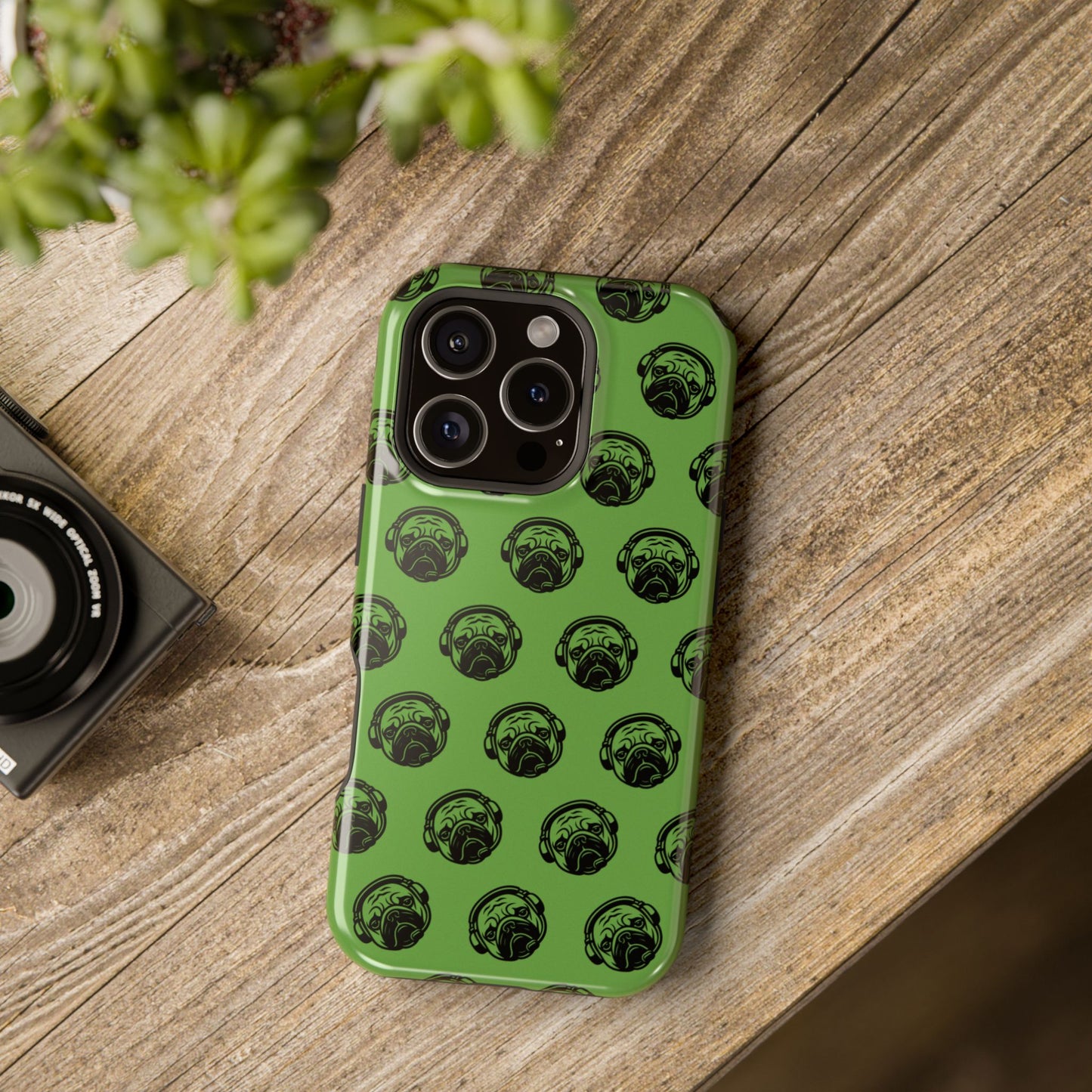 [Green] Poogstek Logo Stylish Impact-Resistant Phone Case with Cool Headphone Design, Hipster Gift, Fun Phone Accessory, Trendy Tech Case, Unique [...]