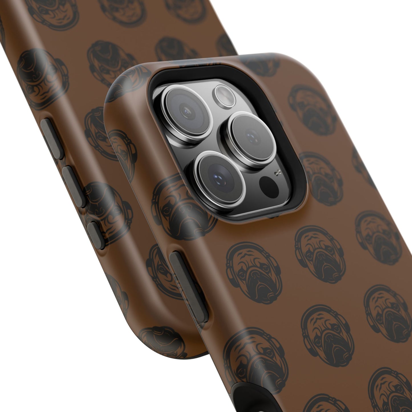 [Brown] Poogstek Logo Stylish Impact-Resistant Phone Case with Cool Headphone Design, Hipster Gift, Fun Phone Accessory, Trendy Tech Case, Unique [...]