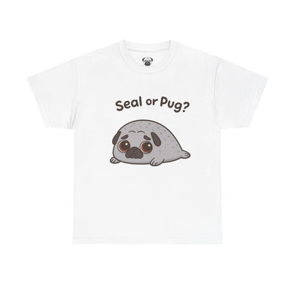 Cute Pug or Seal Tee, Casual Dog Lover's T-Shirt, Gift for Pet Owners, Funny Friendship Shirt, Unisex Cotton Tee