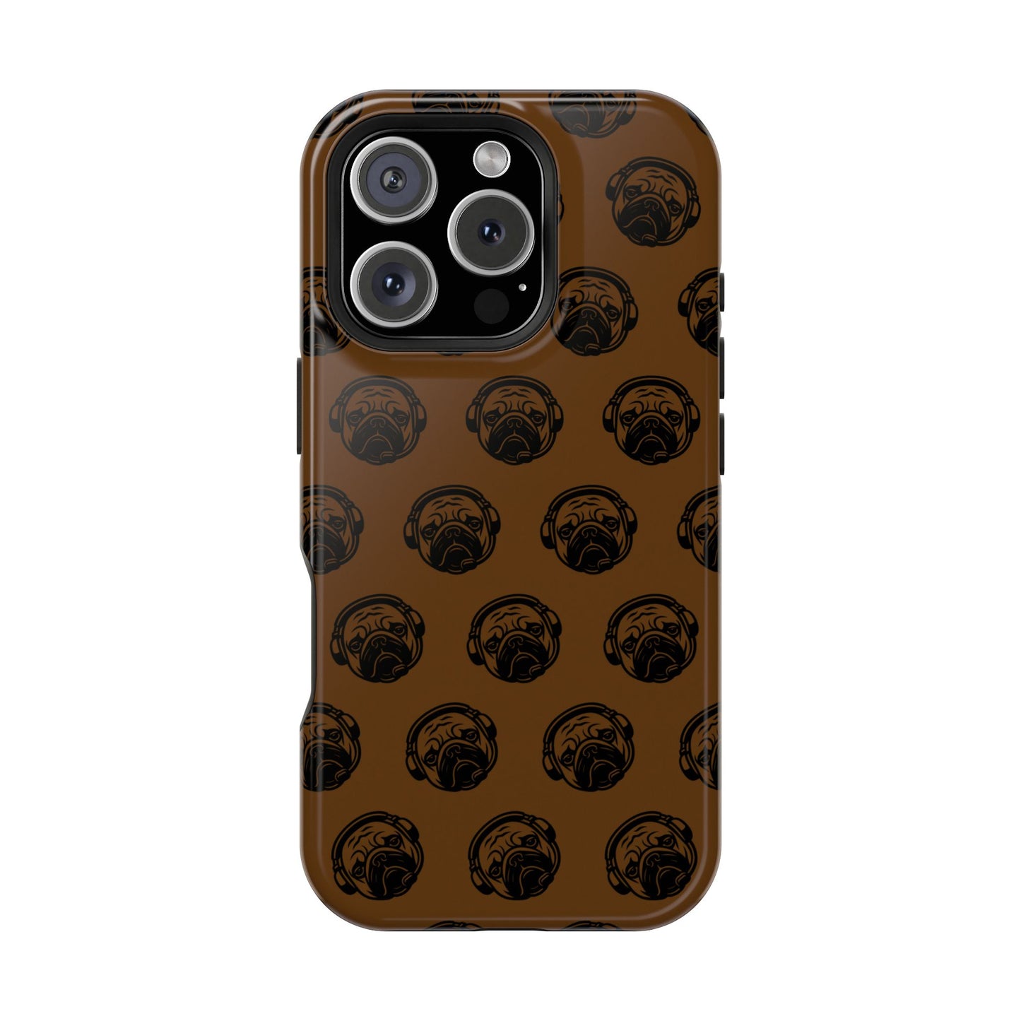 [Brown] Poogstek Logo Stylish Impact-Resistant Phone Case with Cool Headphone Design, Hipster Gift, Fun Phone Accessory, Trendy Tech Case, Unique [...]