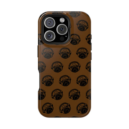 [Brown] Poogstek Logo Stylish Impact-Resistant Phone Case with Cool Headphone Design, Hipster Gift, Fun Phone Accessory, Trendy Tech Case, Unique [...]